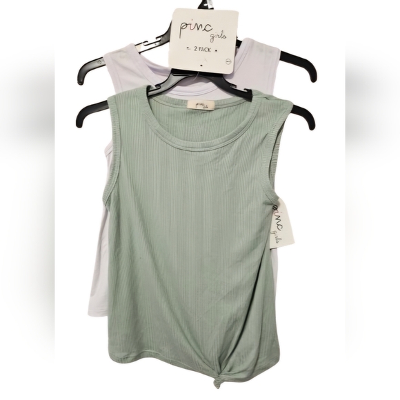 Pinc Girls Green & White Tank Tops Girls Size  10/12 NWT - Picture 1 of 9